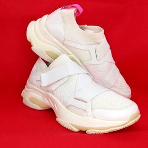 Steve Madden Meterorite Women's Pre-owned White Designer Sneakers - sz. 6 1/2